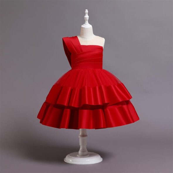 Red Dou Step Bow Dress Monostrap
