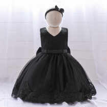 black-sleeveless-bow-dress-for-girl