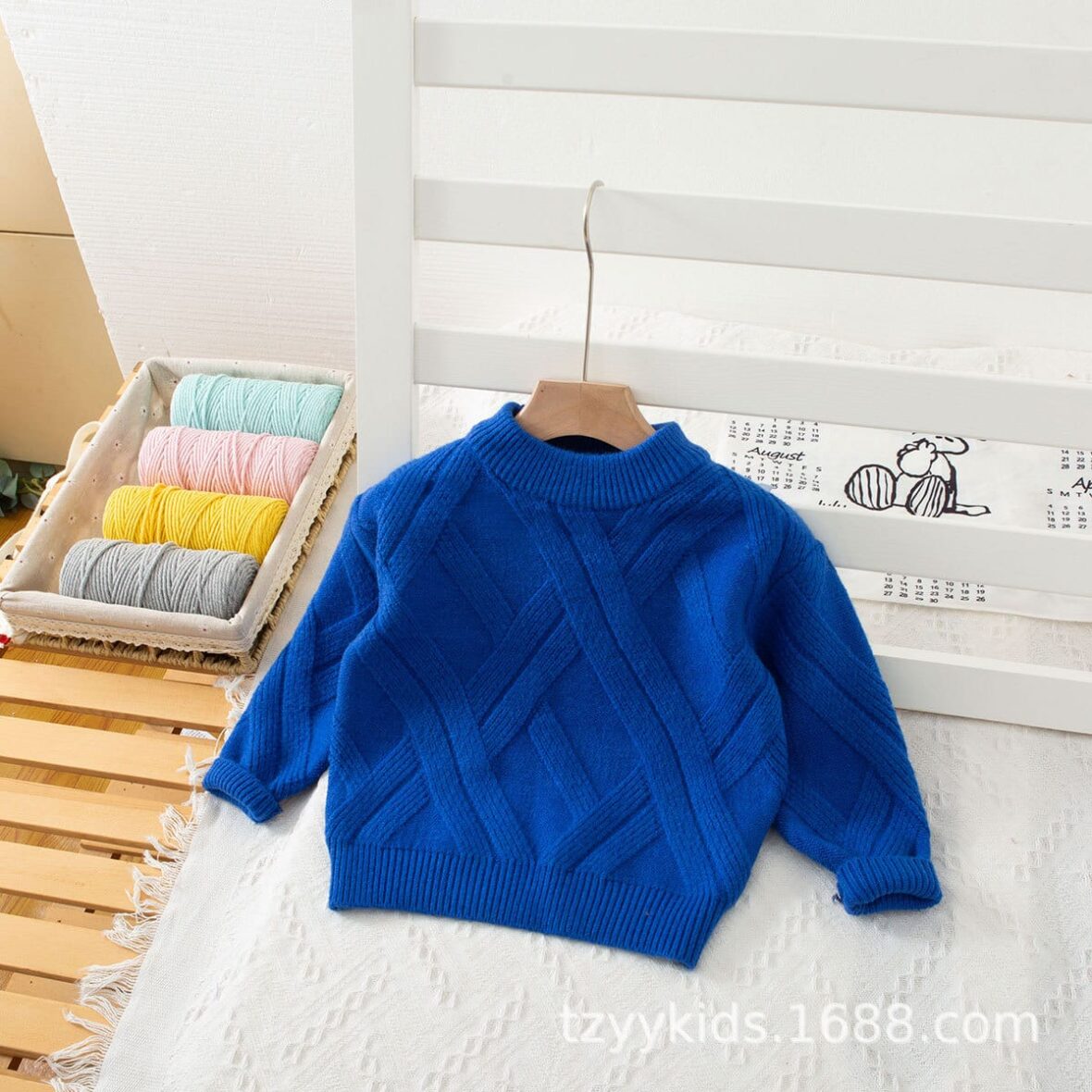 Blue Knitted Sweater sweat Top For Toddlers Boys And Girls