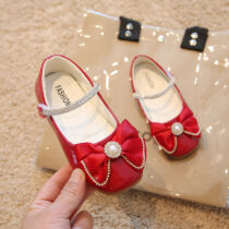 Toddler Girls Red Glossy Glitter Shoe
