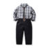 Toddlers Baby Boy White And Black Shirt With Black Trouser With Suspender Set Bow Tie