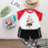 Baby Boy Toddler 2pcs Teddy Smash T-Shirt With Black Short Pant