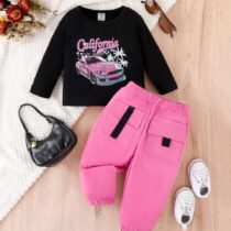 Black Top Califonia With Pink Trouser 2