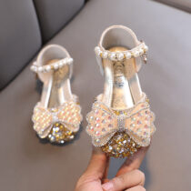 Gold Beaded Princess Shoes, Parties Shoes, Flat Shoes