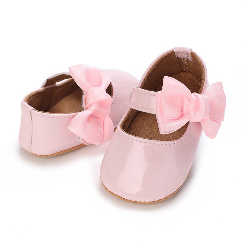 Baby Girl Pink Bow Shoe. Soft Sole Baby Girl Shoe - Gerald Babies and Kids