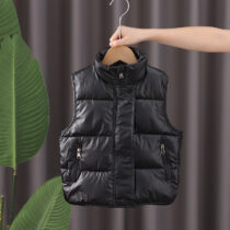 Toddler And Baby Black Sleeveless Puffer Jacket, Vest Puffer Jacket