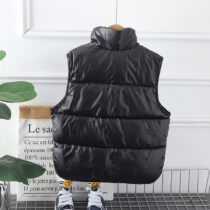 Toddler And Baby Black Sleeveless Puffer Jacket, Vest Puffer Jacket