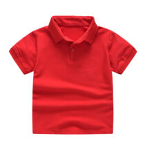 Toddler And Baby Boy Red Single Collar Polo T-Shirt