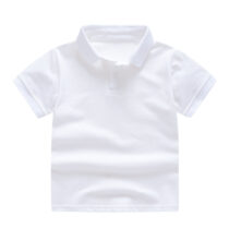 Toddler And Baby Boy White Single Collar Polo T-Shirt