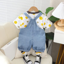 Toddlers And Baby Unisex Teddy With Denim Dung