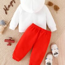 Baby Boy White on Red Hoodie Raw Baller