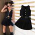 Toddler Girl Black Jacket Top With Skirt And Belt