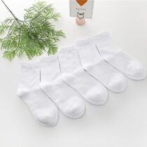 Unisex White Ankle Bow Socks