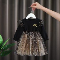 Baby Girl, Toddlers Girl Gold Star Net Dress