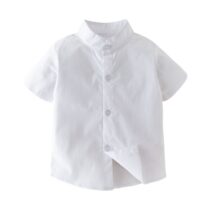 Toddler Unisex White Shirt Bishop Neck