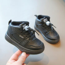 Toddlers Unisex Black Ankle Sport Sneakers