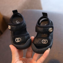 New Born Baby Unisex Black Sandals, Sandal