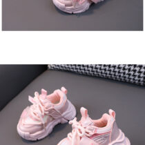 Baby Girl And Toddlers Girl Love Fashion Pink Laced Sneakers
