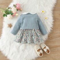 Baby Girl Cape Flora Dress With Jacket (2)