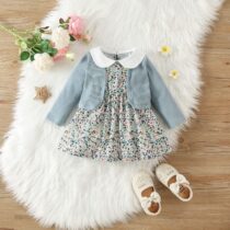 Baby Girl Cape Flora Dress With Jacket (1) Available On Awoof Special Sales
