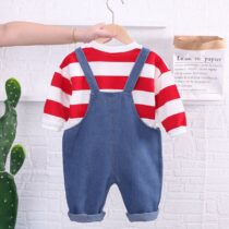 Toddler Boy Red Stripe Polo With Denim Dung Available On Awoof Special Sales