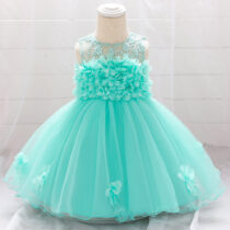 Toddler Girl And Baby Girl Teal Petal Ross Dress, Baby Dinner Party Princess Dress Ball Gown