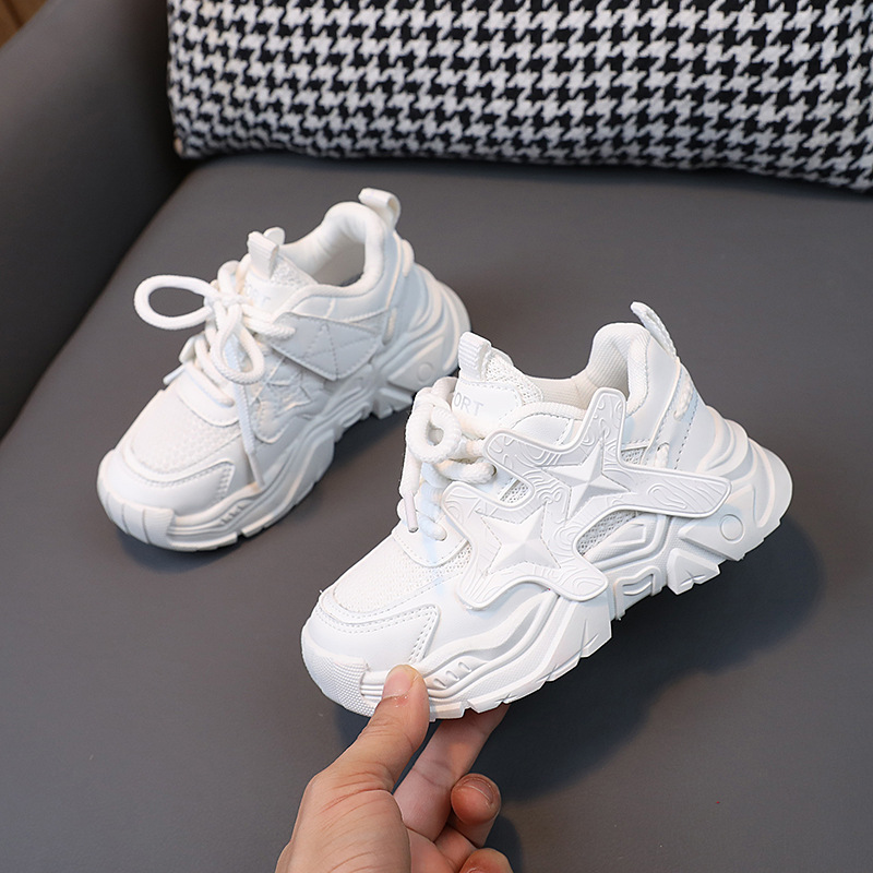 Toddlers And Baby All White Laced Sneakers