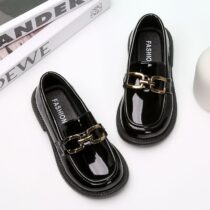 Toddlers Unisex Black Fashion Chain Eye Loafers