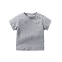 Unisex Toddlers Baby Grey Round Neck Tee