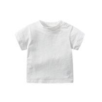 Unisex Toddlers Baby White Round Neck Tee