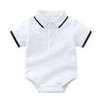 Baby Boy And Toddlers Boy Collar Neck Romper With Navy Short 2pcs
