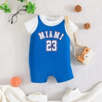 Baby Boy, toddler Boy, Miami 23 Romper With White Inner T-Shirt
