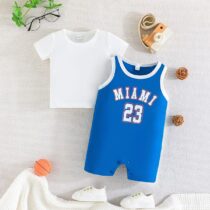 Baby Boy, toddler Boy, Miami 23 Romper With White Inner T-Shirt (4)