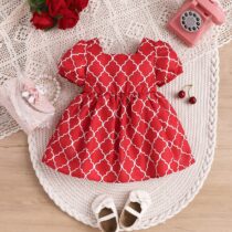Baby Girl And Toddler Girl Two Pocket Red Dress (2)