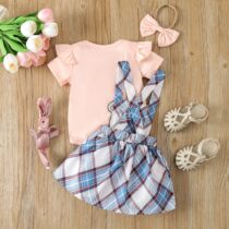 Baby Girl, Toddler Girl, Peach Top, Hair Band With Rabbit Dung (1)
