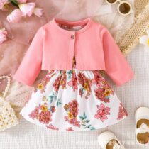 Baby Girl And Toddler Girl Pink Jacket On Flower Flora Dress On Mid-Year Clearance Sales