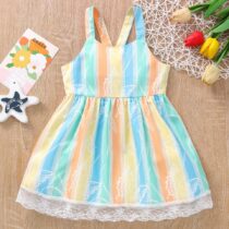 Baby Girl And Toddlers Girl Sleeveless Multicolor Dress On Mid-Year Clearance Sales