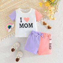 Baby Unisex Love Mom and Dad 2Pcs (1)
