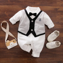 New Born, Baby Boy Anchor Gentleman Romper