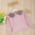 Baby Girl And Toddlers Girls Cute Leopard Collar Knitted Sweat Top, Sweater