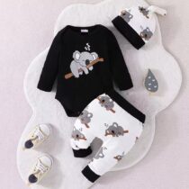 Baby Girl Black Koala Set 3pcs