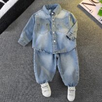 Toddlers Boy Denim on Track Suit, Jeans, Denim Shirt (2)