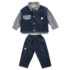 Toddlers Boy Striped Denim 3pcs