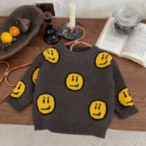 Toddlers Unisex Knitted Emoji Sweater, Sweat Top