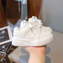 Toddlers Unisex White Laced Sneakers