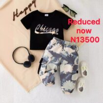 Baby And Toddler Unisex Black Chicago Tee-Shirt And Combat Trouser And Pant On Clearance Sales