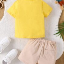 Baby Boy And Toddler Boy Cute Teddy Shirt With Short 2pcs