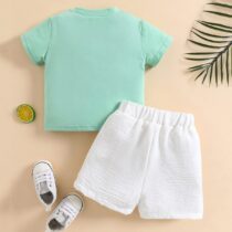 Baby Boy And Toddler Boy Enjoy Tee-Shirt And White Short 2pcs