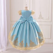 Toddler Girl Elegant Vintage Luxury Tail Embroidery Dress, Ball Gowns (2)