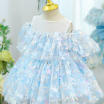 Toddlers Girl Luxury Flowering Ball Gown, Princess Dress